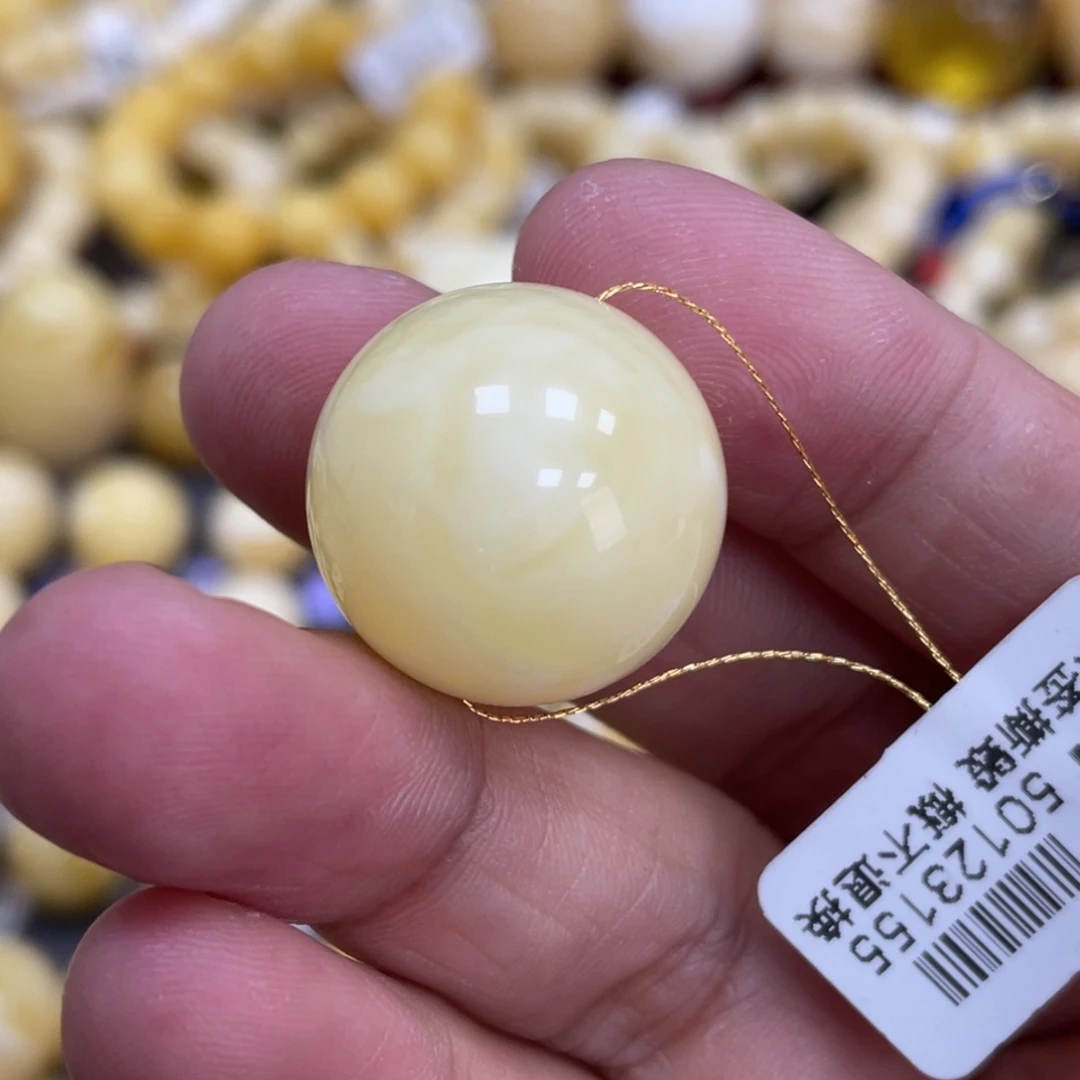 未镶嵌琥珀珠宝奇石20.1mm白花