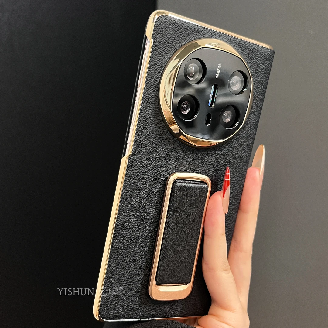 适用华为mateX6折叠屏手机壳全包防摔翻盖高档真皮腕带支架保护套