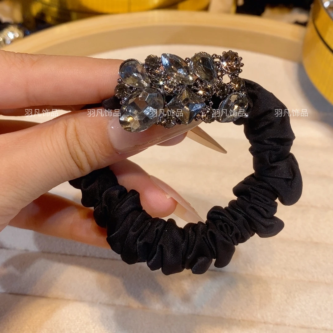 羽凡原创2596甜美风奢华优雅女发圈日韩高弹简约法式发绳轻职风