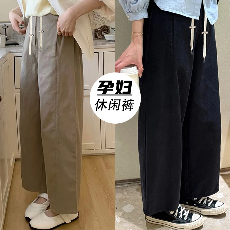 孕妇裤子春夏季外穿2025新款休闲慵懒工装裤哈伦萝卜裤孕妇阔腿裤