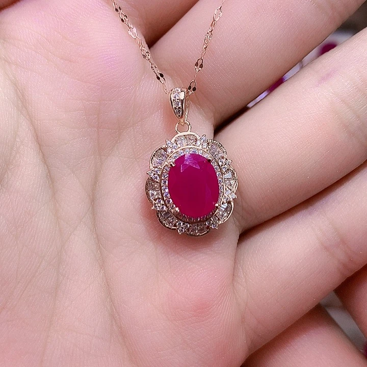 红宝石戒指银S925镶嵌