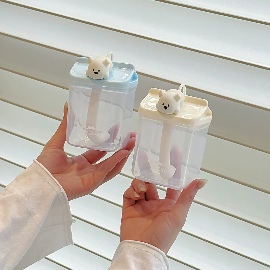 COMIKA小狗吸管水杯可爱夏天母婴级直饮儿童男女生高颜值家用户外
