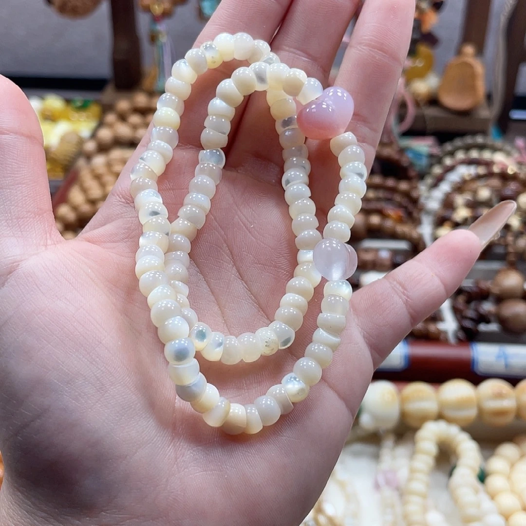 吊坠猴头核桃鱼骨仙母贝双圈手串diy一套