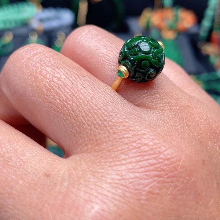 翡翠银S925镶嵌戒指