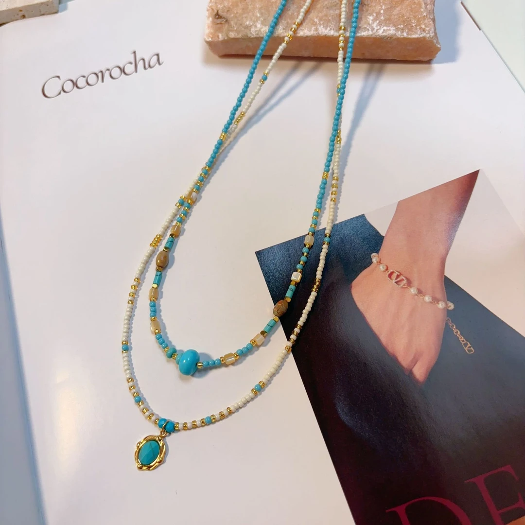 铜合金项链 【古米】1/103波西米亚风时尚复古百搭彩色项链饰品颈链