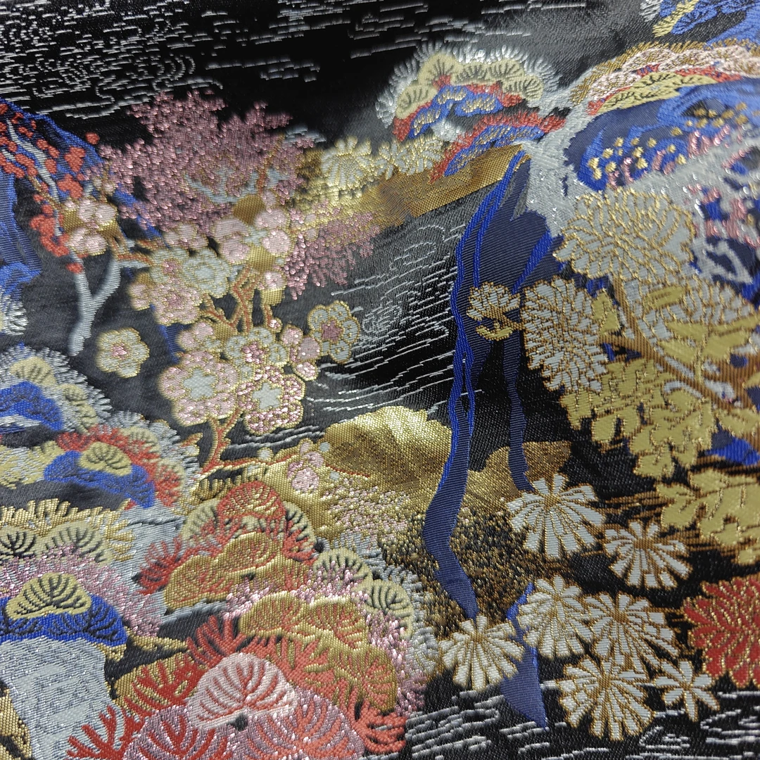 螺钿山水提花织锦缎布料1个定位