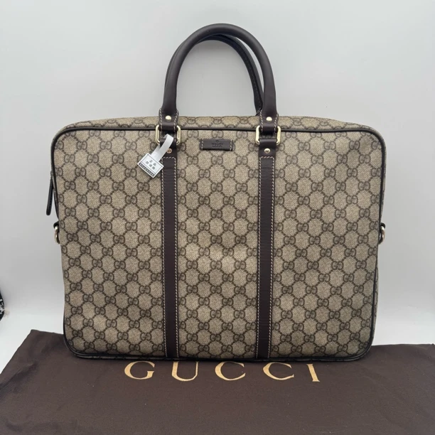 99新 GUCCI/古驰 满印棕花手提公文包/男士经典2678
