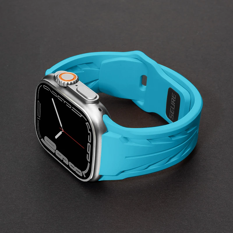 适用iwatch表带AppleWatch S10/9/8苹果手表表带稻穗钉扣硅胶运动