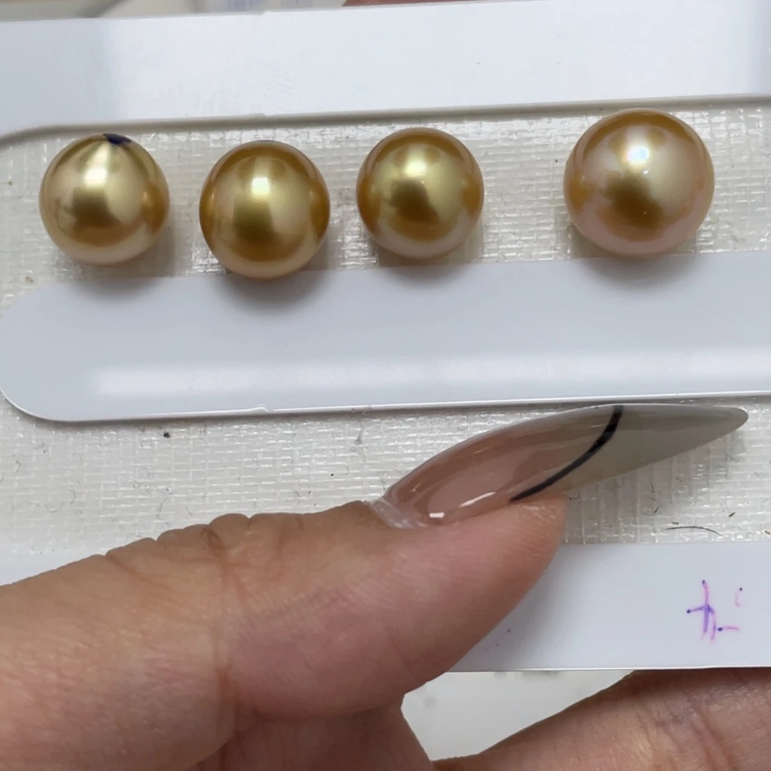 M***o定制海水珍珠未镶嵌裸珠金珠11-12mm12-13mm