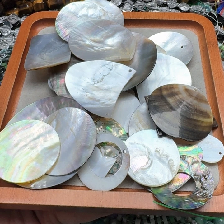 合金玛瑙/玉髓珠宝半成品8个黑蝶贝
