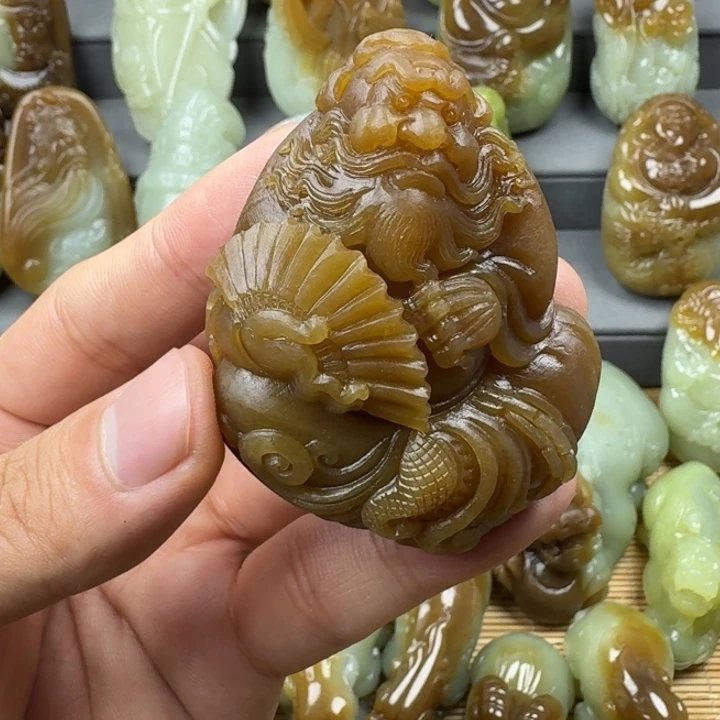 涛***海和田玉未镶嵌把件