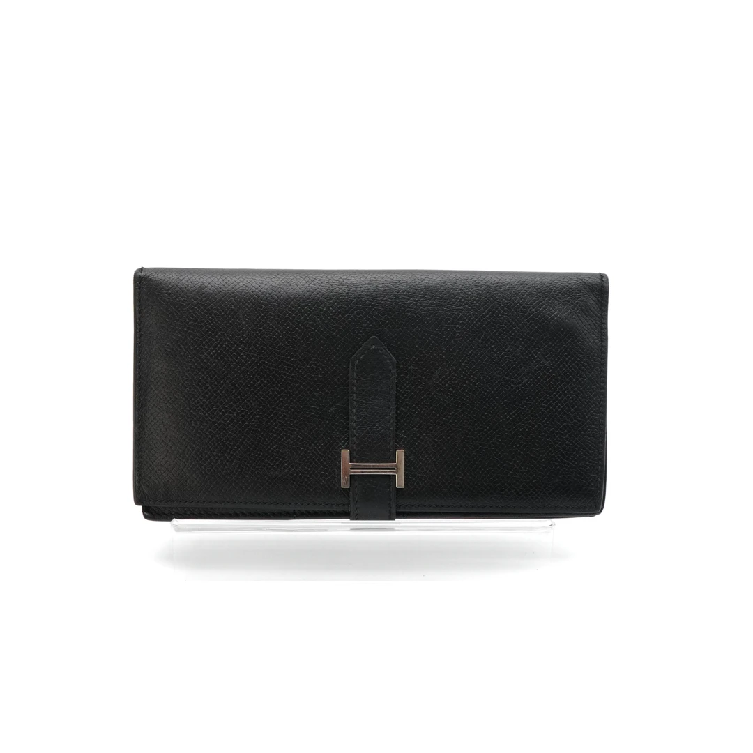 95新 Hermes/爱马仕 Hermes爱马仕黑色Bearn长款钱包  11053