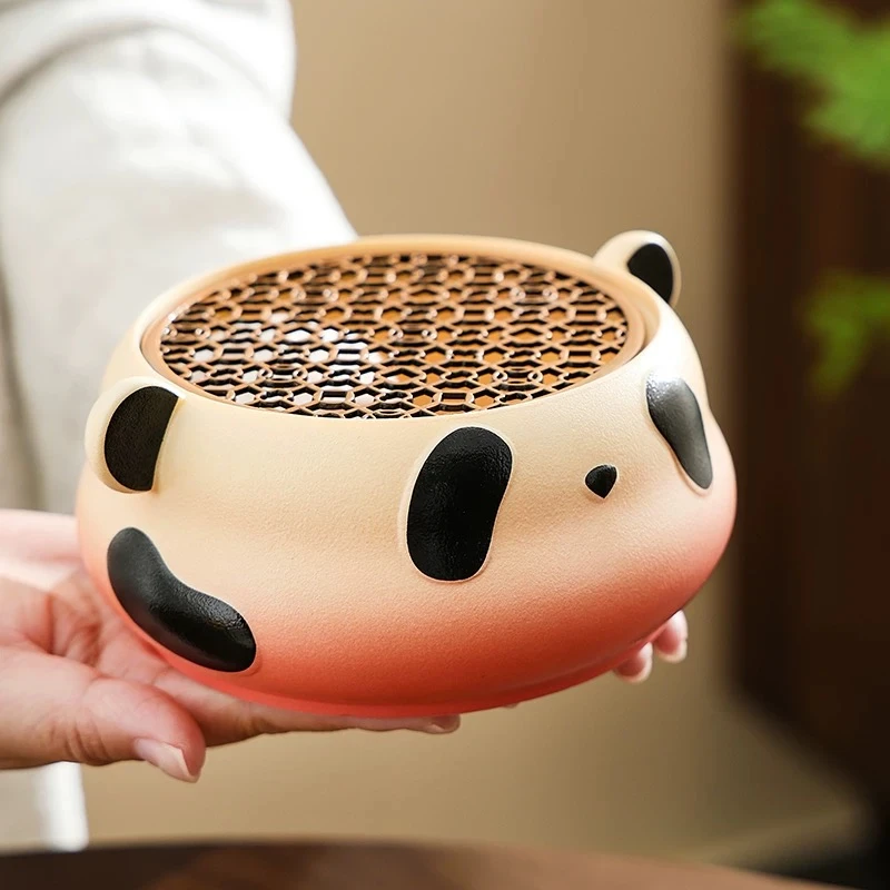 卡通熊猫家用温茶炉