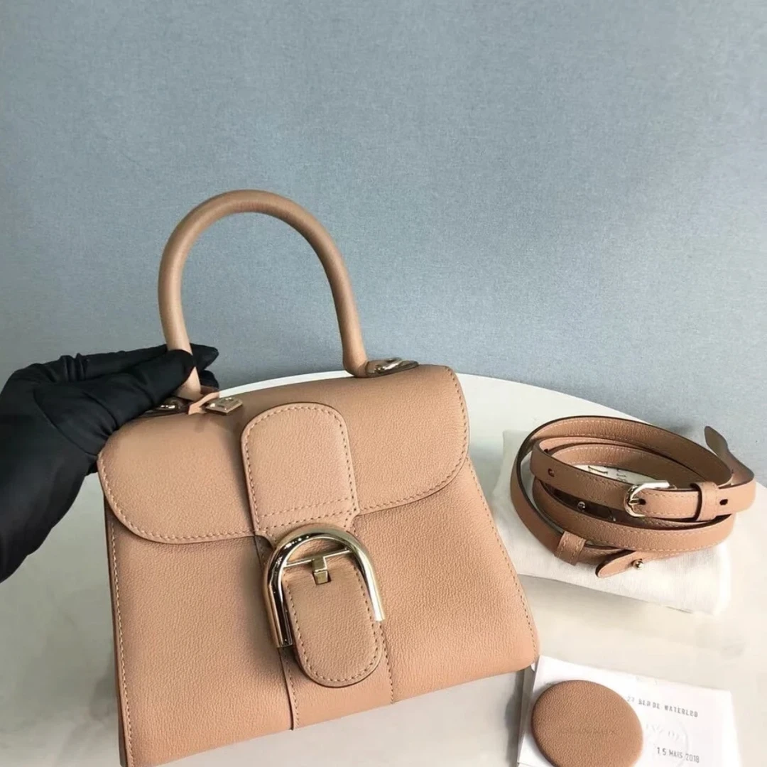99新 Delvaux/德尔沃 7姐专场/奶茶色淡金扣 Brillant mini