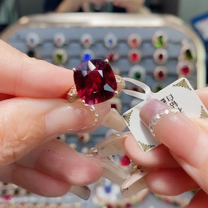 △***18K金镶嵌戒指碧玺6.9ct
