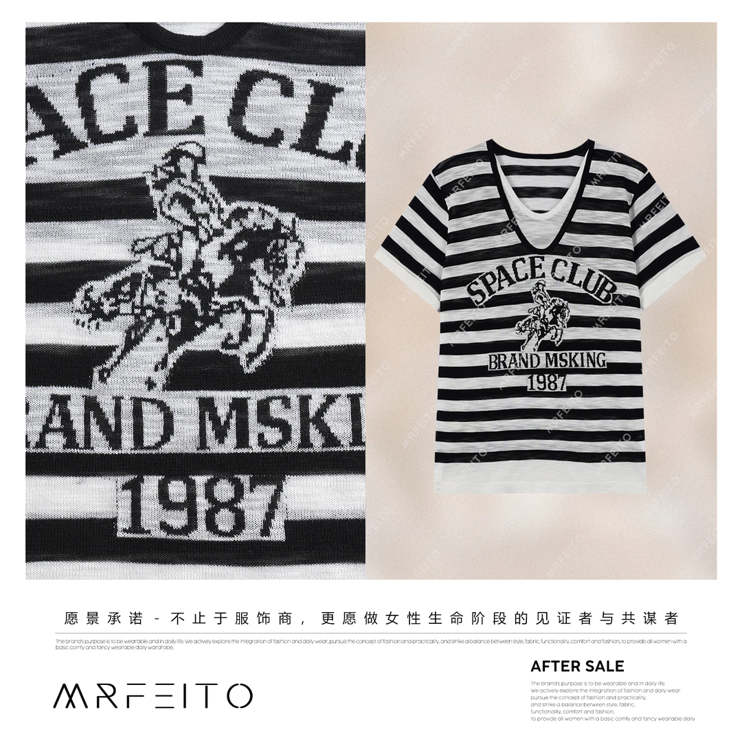 MRFEITO【闲日彩柔】时尚假两件设计夏季简约女士上衣H22TX02X32192