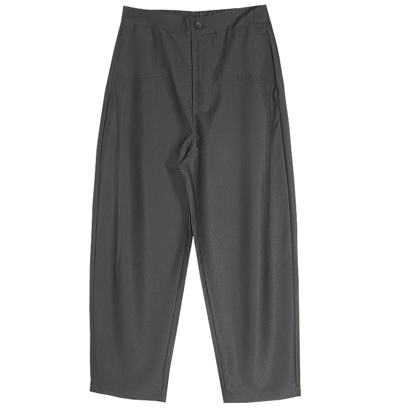 高腰松紧镰刀裤女宽松休闲女士铅笔裤时尚哈伦裤