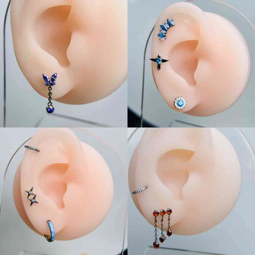 合金耳饰 F136钛合金防过敏睡觉洗澡免摘耳钉唇钉鼻钉送杆1.0*8