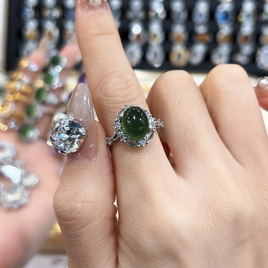 水晶金色拖不保色介意慎拍银托不掉色银S925镶嵌快****宝