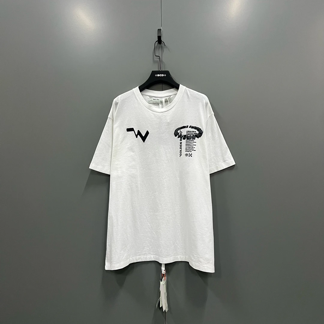95新 OFF-WHITE (cc) ow 白色立体空间图案短袖 L码