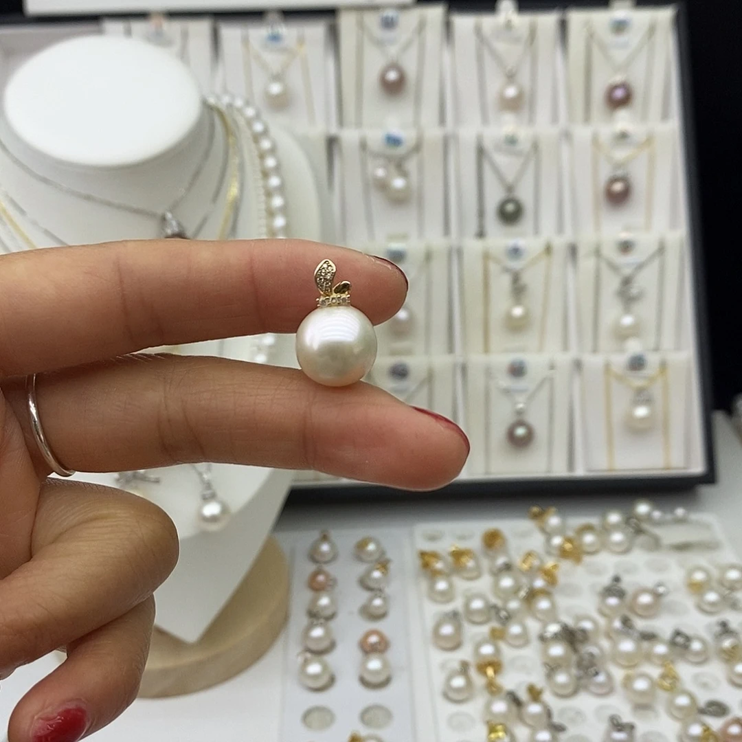 银S925镶嵌吊坠(不含链)淡水珍珠