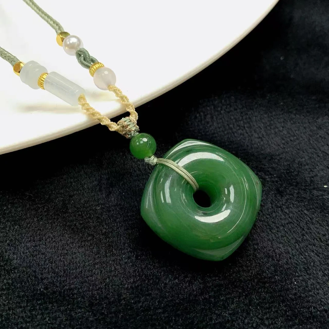 和田玉碧玉四方平安扣吊坠DZ284多样性发其一