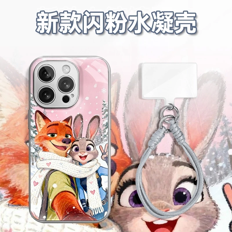 尼克朱迪围巾合照水凝玻璃壳适用iPhone苹果17手机壳华为oppo小米