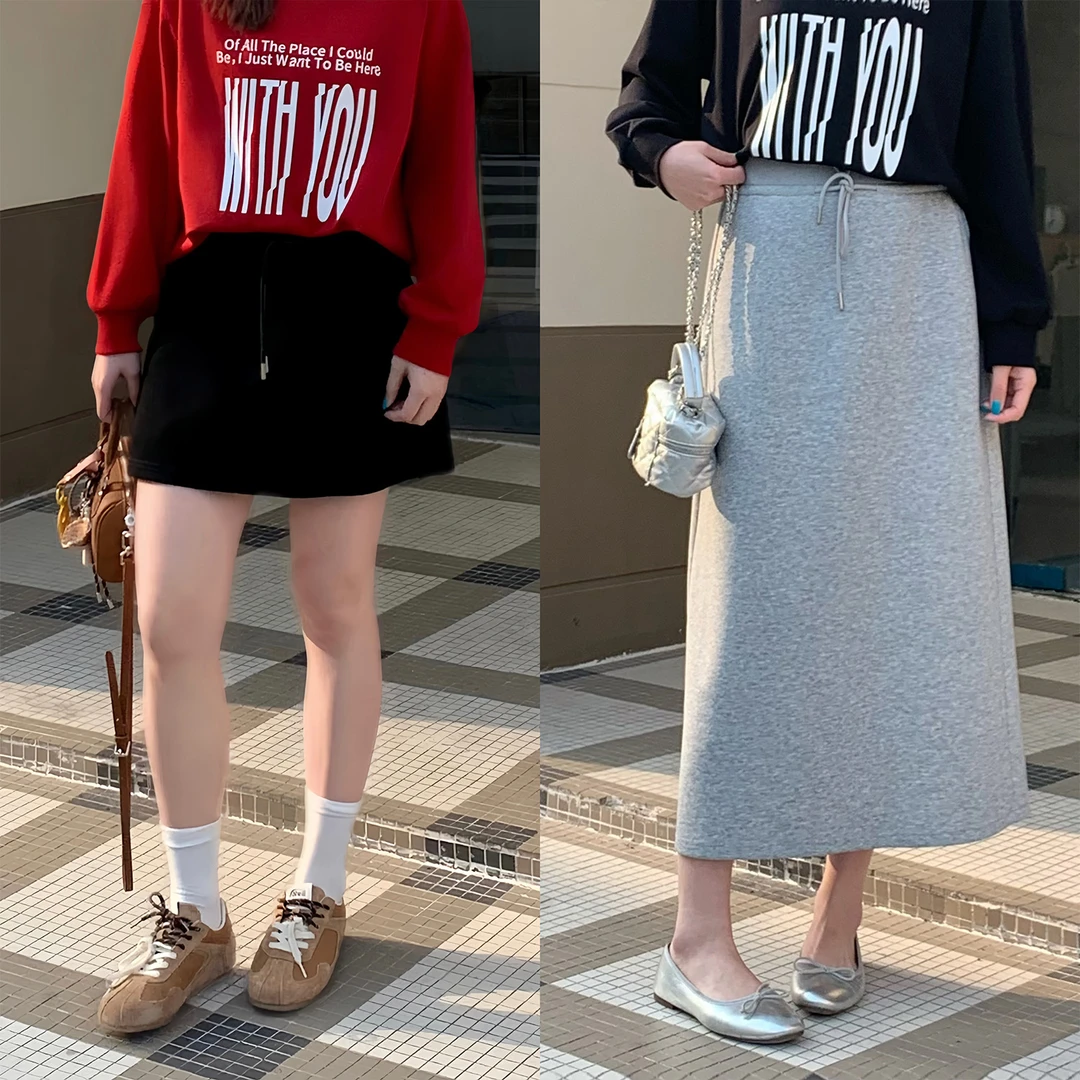 裂渡宣宣【腿型救星】微胖大码女春夏百搭宽腰长短款半裙ZY503A100