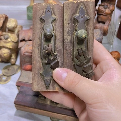 香榧木圆*2个孤品木雕30