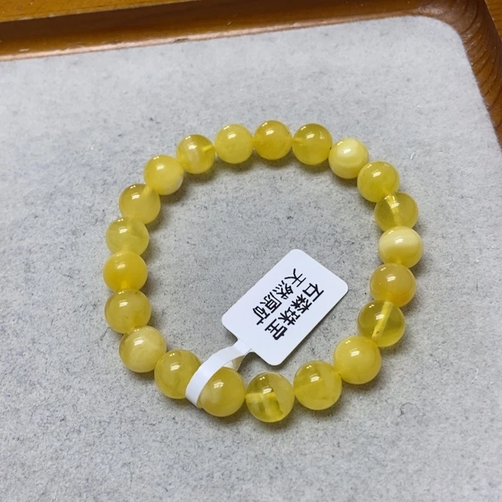 蜜蜡未镶嵌裸石手串