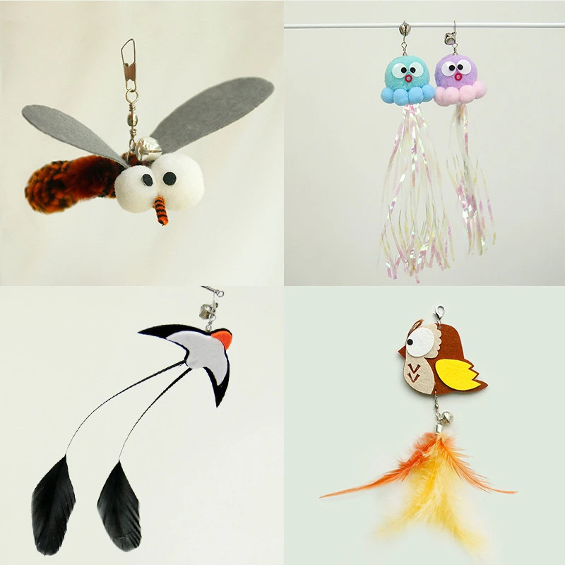 逗猫棒替换头喜多鱼仿真昆虫替换头猫猫玩具带响铃满29.9包邮