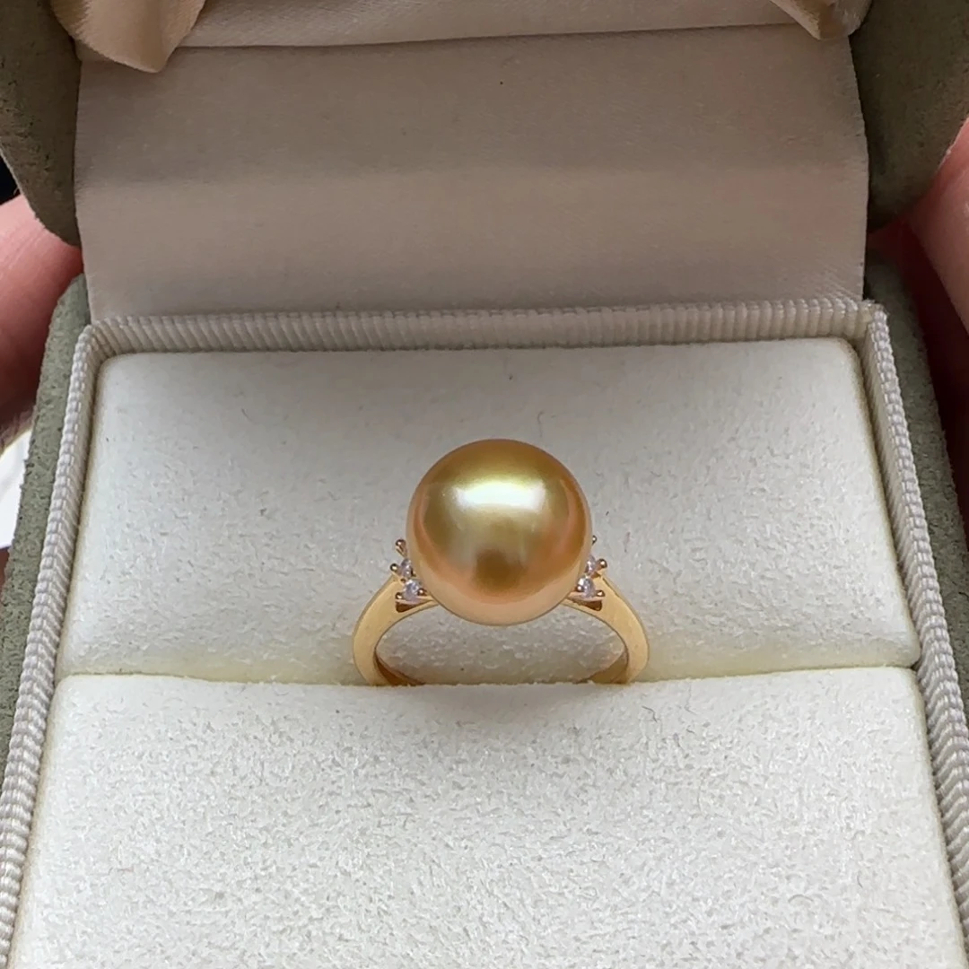 海水珍珠戒圈银S925镶嵌