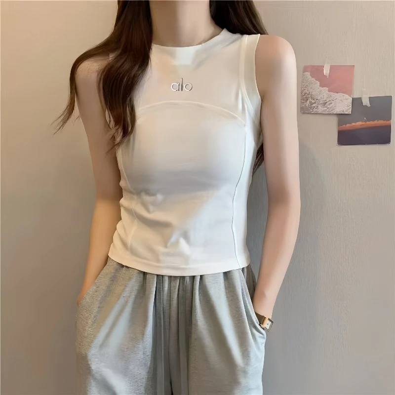 2025夏季字母修身显瘦百搭基础款背心女小众设计感