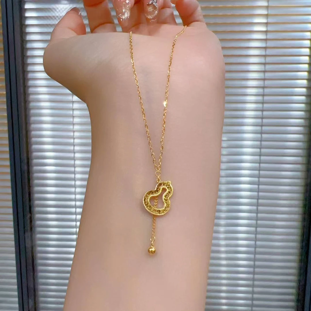 专属】足金999葫芦滴流套链真金足金纯黄金（多退少补）
