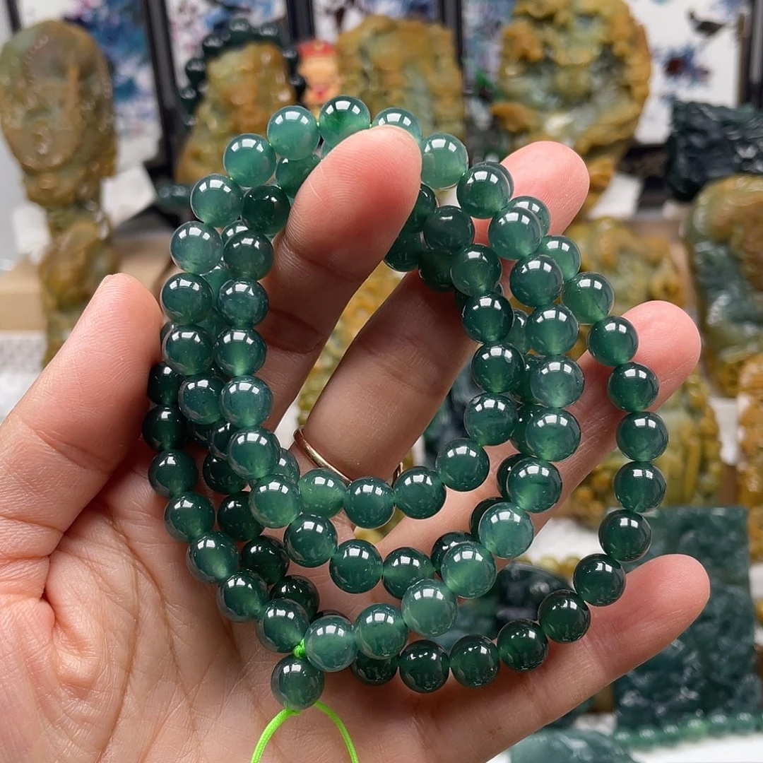 小***头翡翠未镶嵌颈饰天然翡翠a货珠