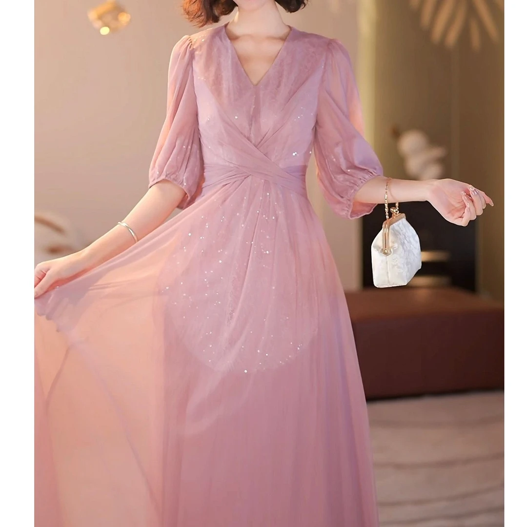 【爱莉】法式气质时尚日常小众设计感显瘦收腰连衣裙-YL20251