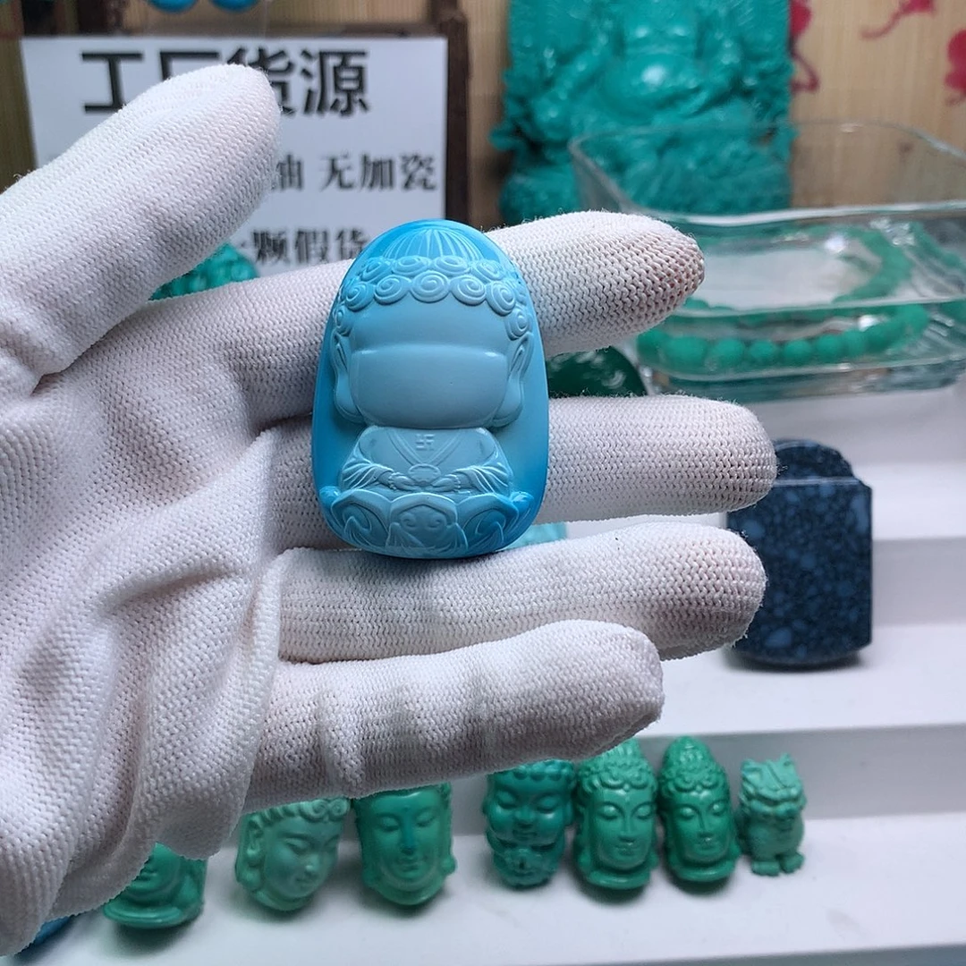 湖北发货批发精挑绿色矿原创手串108雕刻多样性发货 以介绍为准