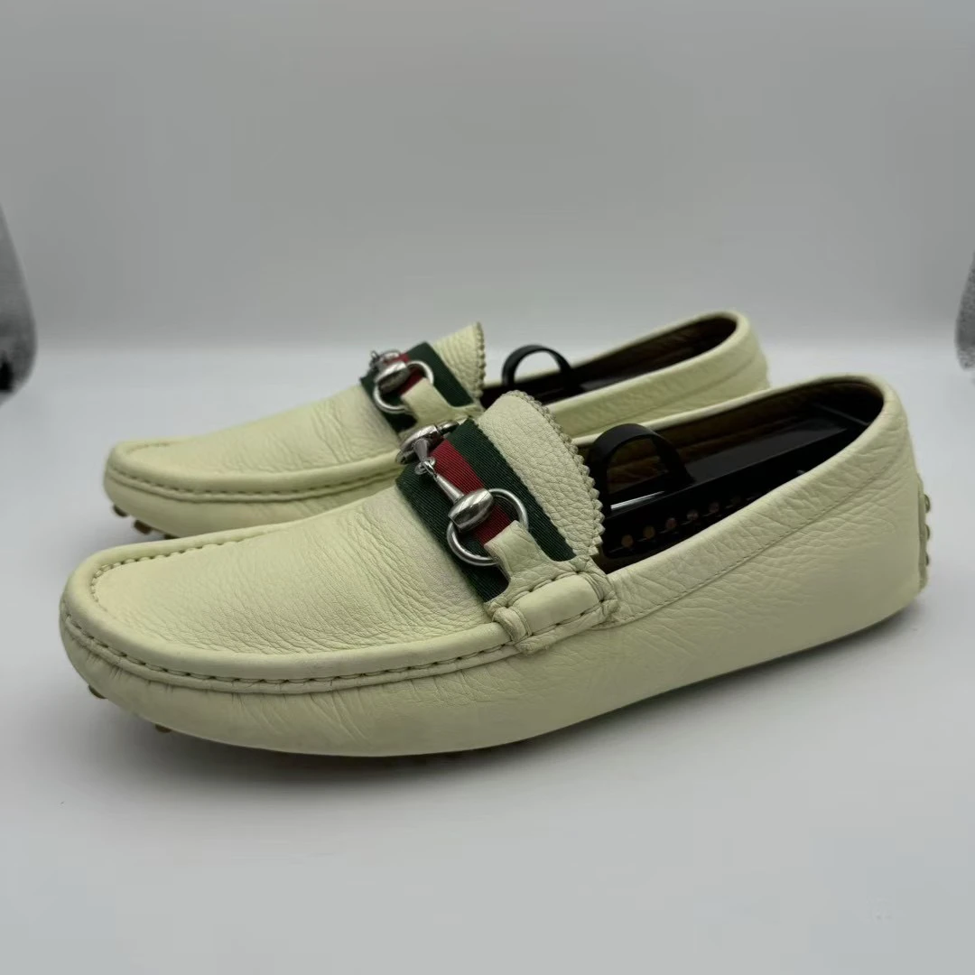 90新 GUCCI/古驰 6码(40码)GUCCI/古驰 皮革 时尚套脚 休闲鞋