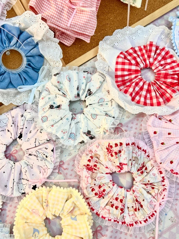 【手作发圈】重工高品质发圈方巾混拆手作款可爱卡通发圈清