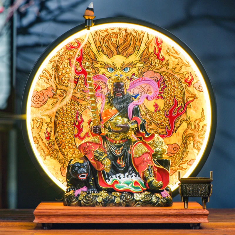 赵公明神像家用客厅骑虎赵元帅玄坛元帅五路财神开业礼物招财摆件