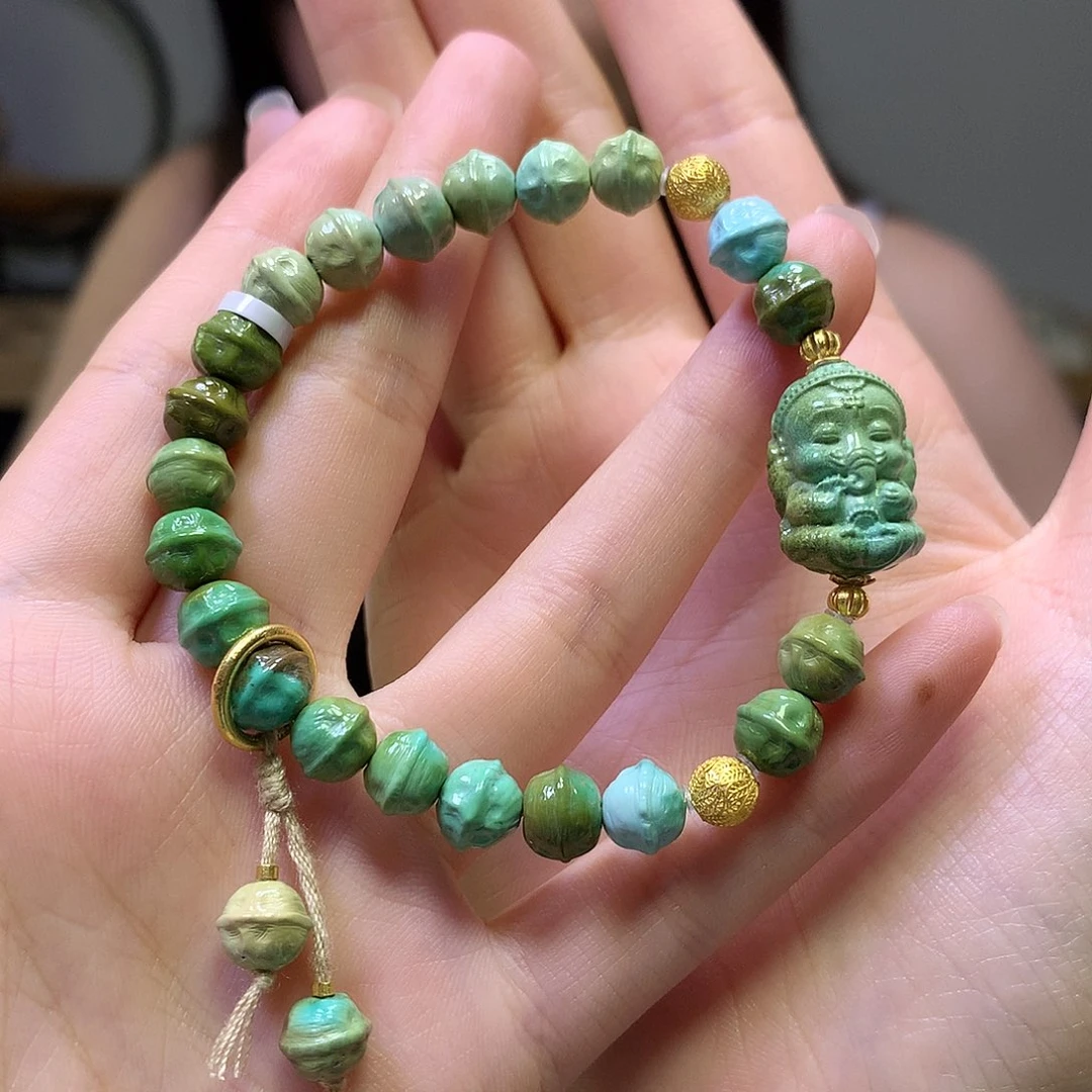 绿松石18K金镶嵌手串