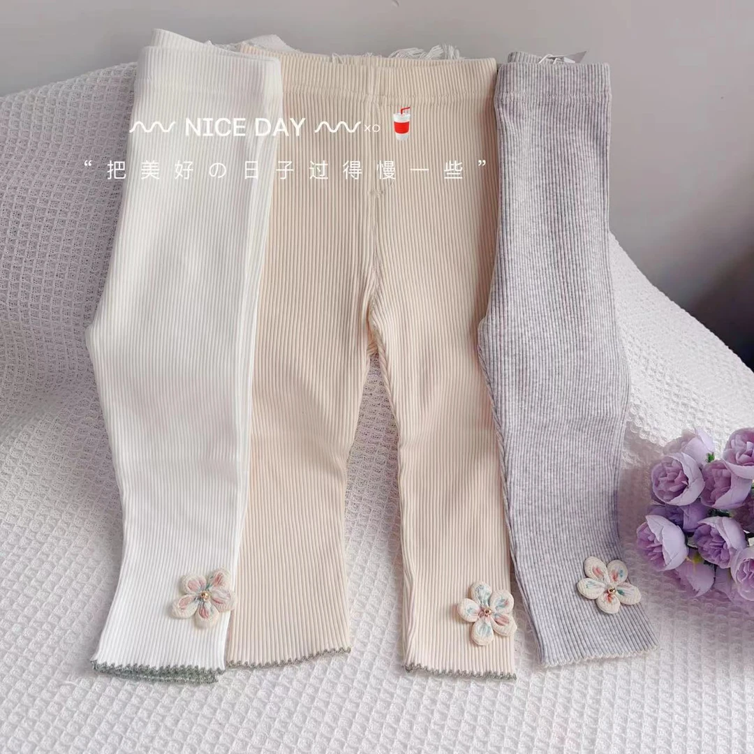 糖【五瓣花朵6346】打底裤