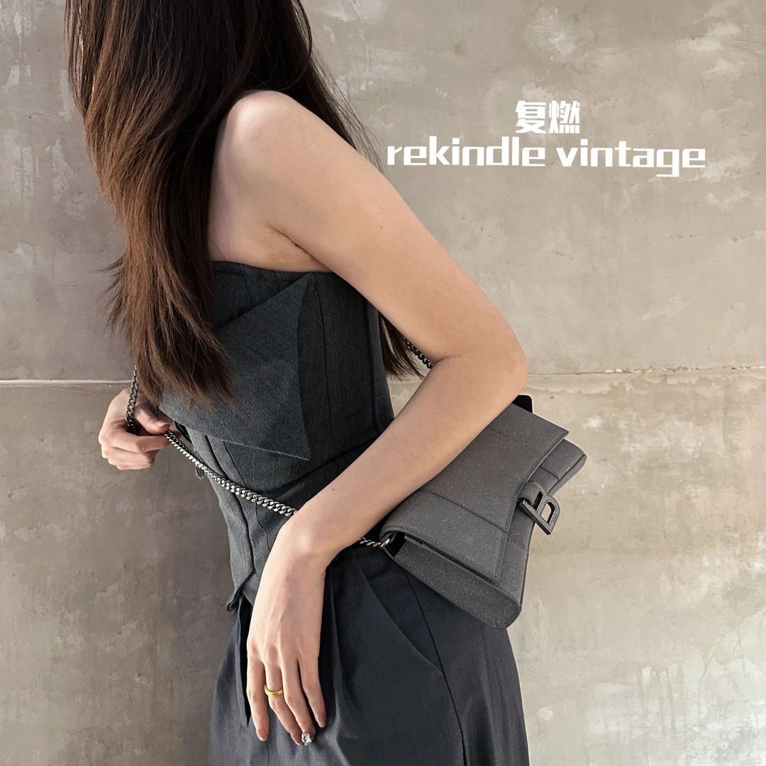 95新 Balenciaga/巴黎世家 复燃精选/巴黎世家 银色细闪沙漏