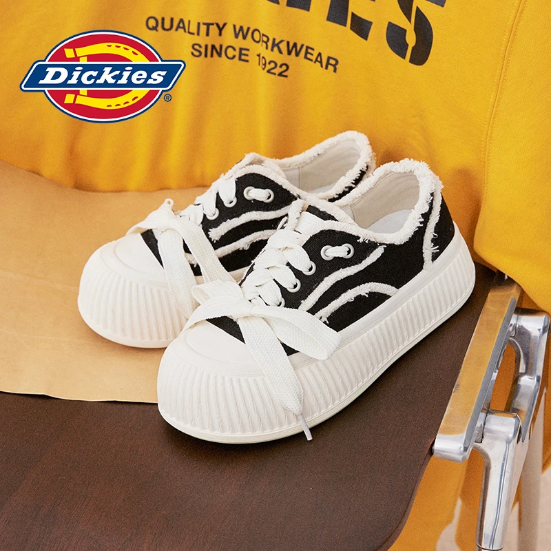 Dickies松糕鞋百搭帆布鞋女休闲鞋秋季2025新款时尚低帮厚底鞋女