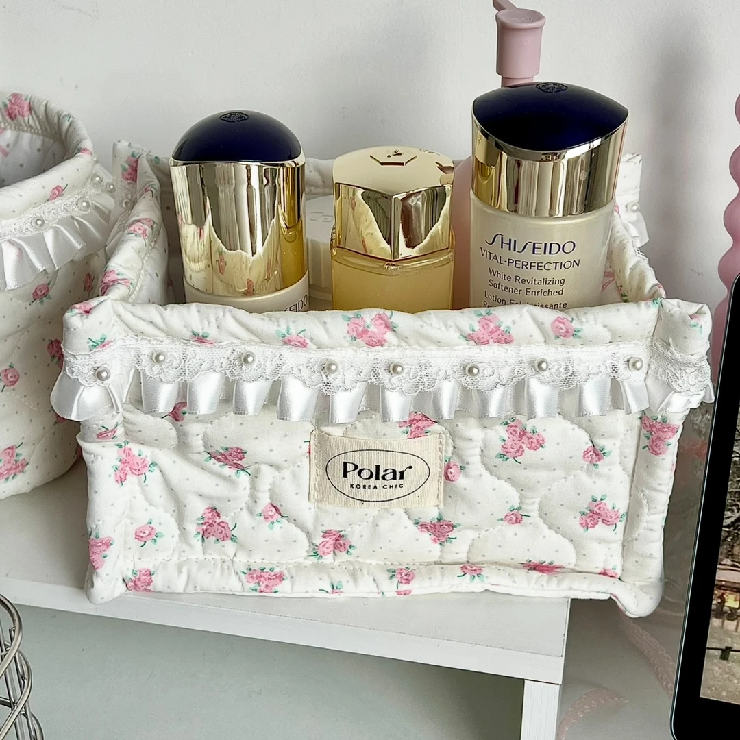 韩国进口波点玫瑰手作收纳筐