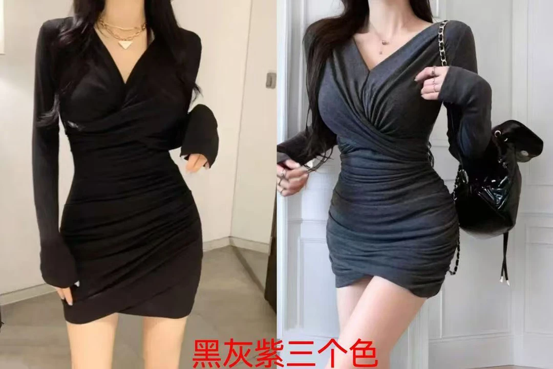 小两口芊显瘦性感名媛包臀裙1810