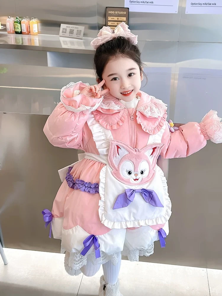 【2539】女童玲娜贝尔洛丽塔白鸭绒羽绒服高端冬季加厚棉袄洋气外套