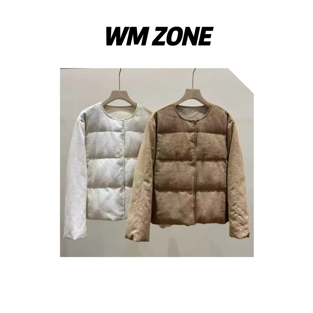 WM  3915  苎麻混纺圆领长袖鹅绒服