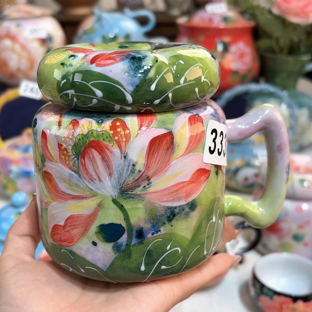 景德镇手绘高温釉下彩陶瓷茶具