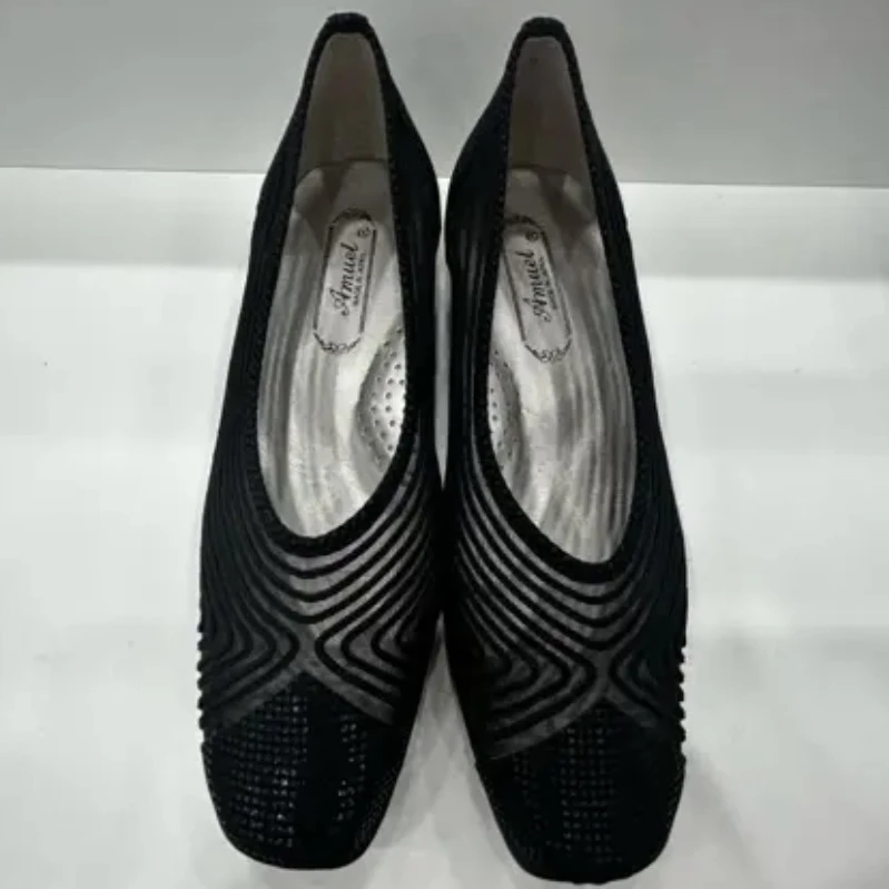 日本正品 网面气质时尚女士浅口低跟鞋 1407